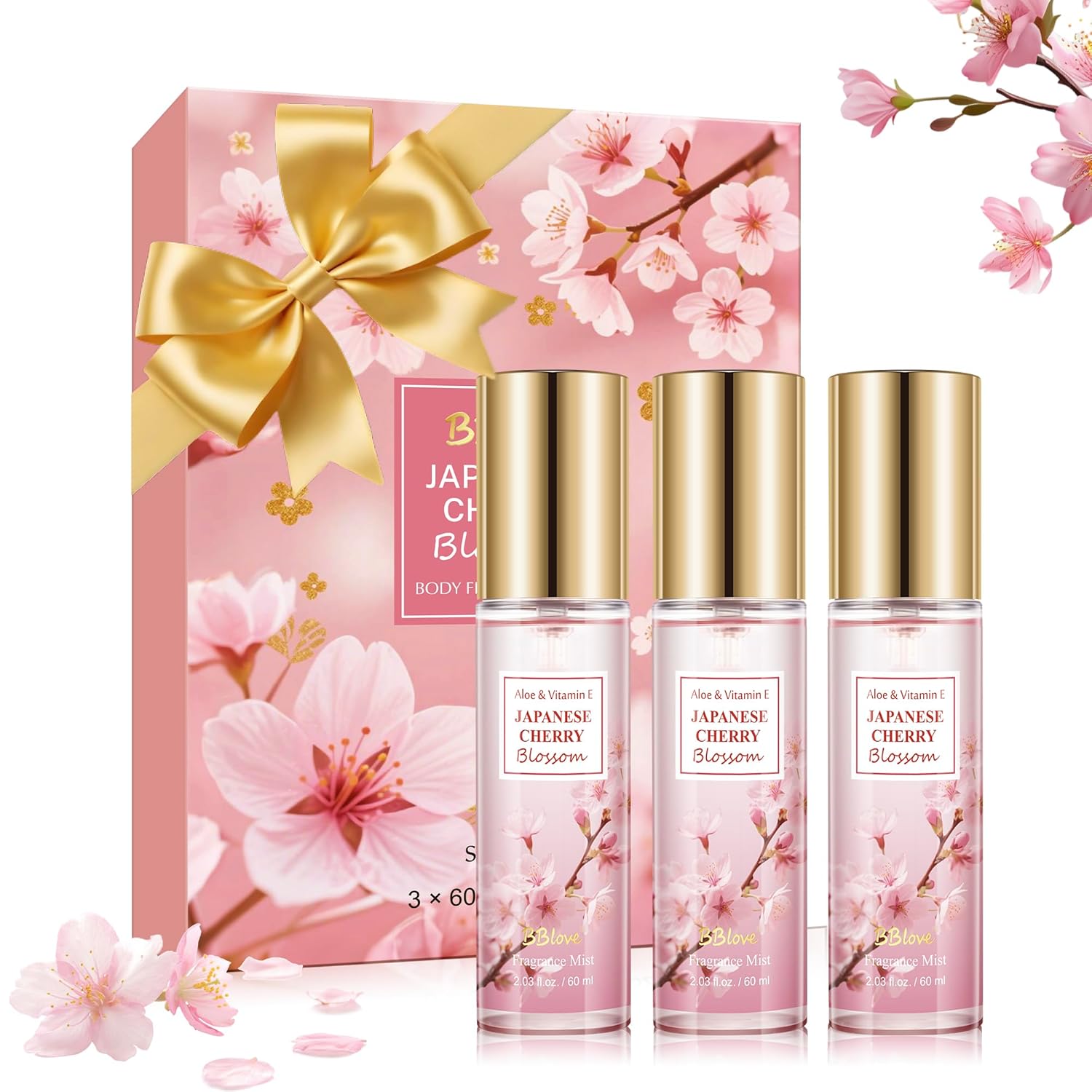 One for the Purse, One for the Gym, One for the Car: BBlove Japanse Cherry Blossom Body Mist Set