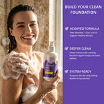 Acidified pH-balance body wash