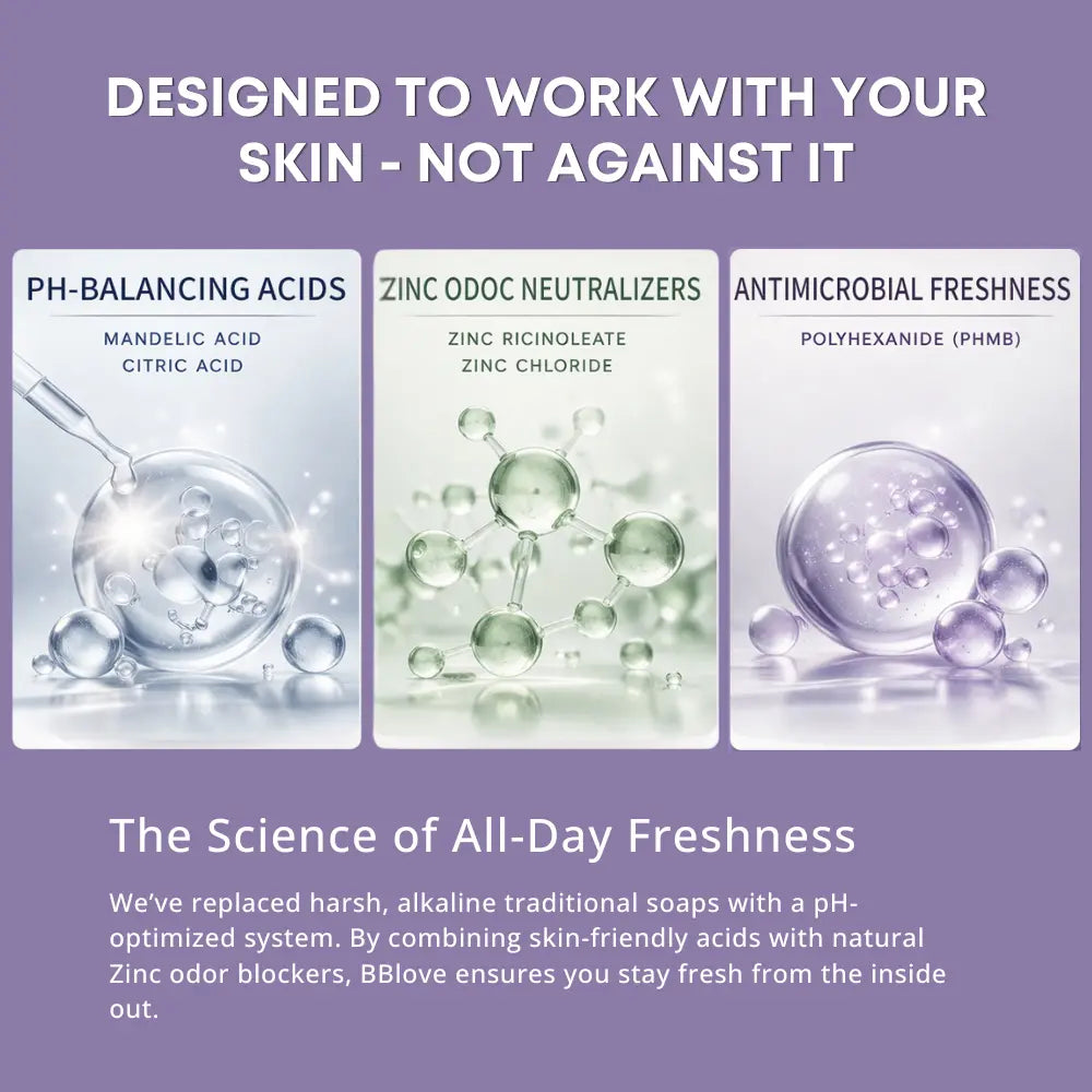 Acidified whole body deodorant set backed with clean ingredients