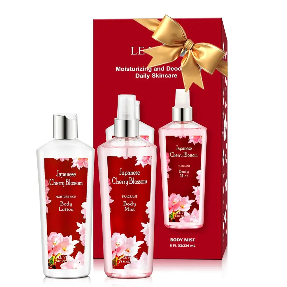 Japanese Cherry Blossom Bath & Body Gift Set – 2-Piece Body Care Duo