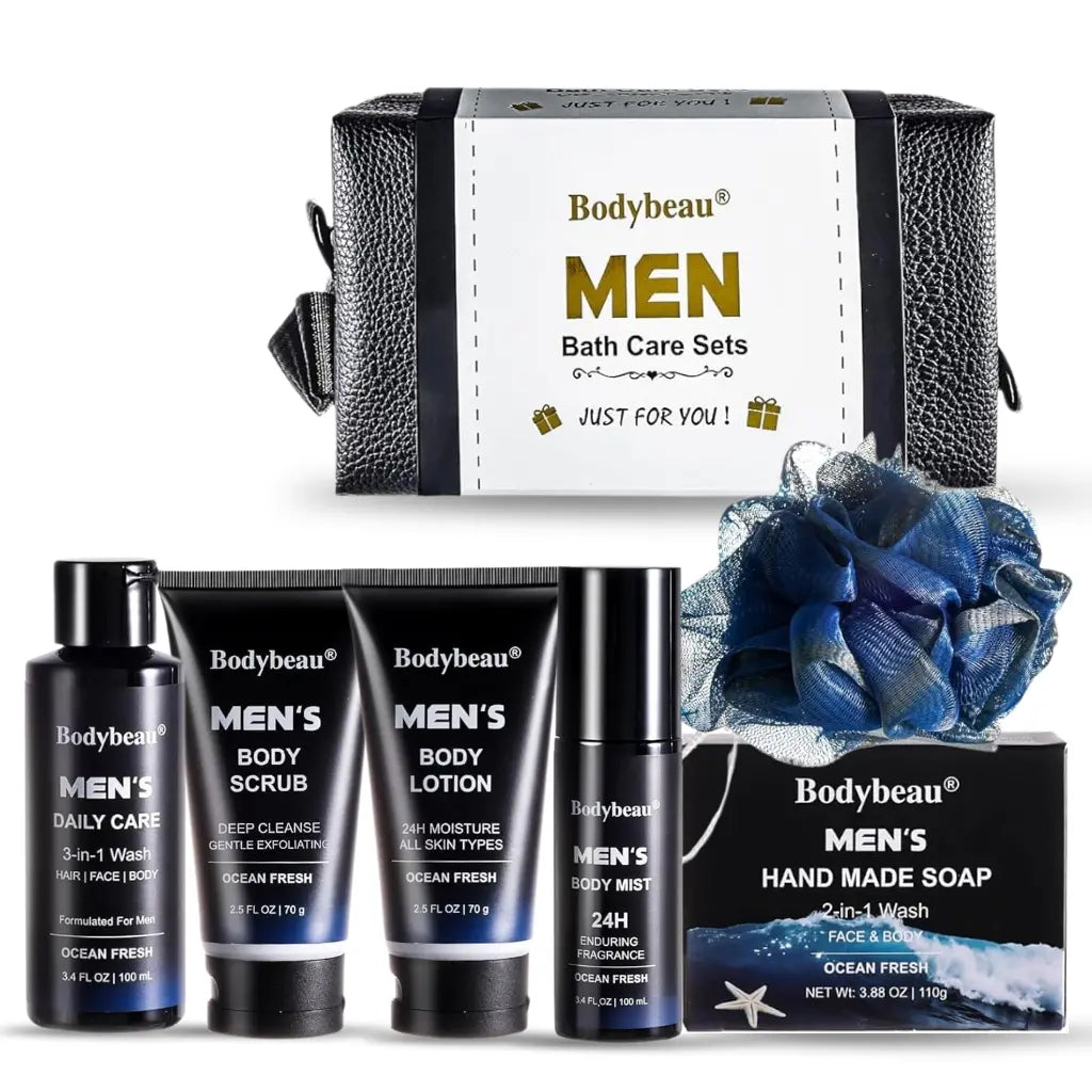 Men’s Bath & Body Spa Gift Set - 7-Piece Ocean Fresh Kit