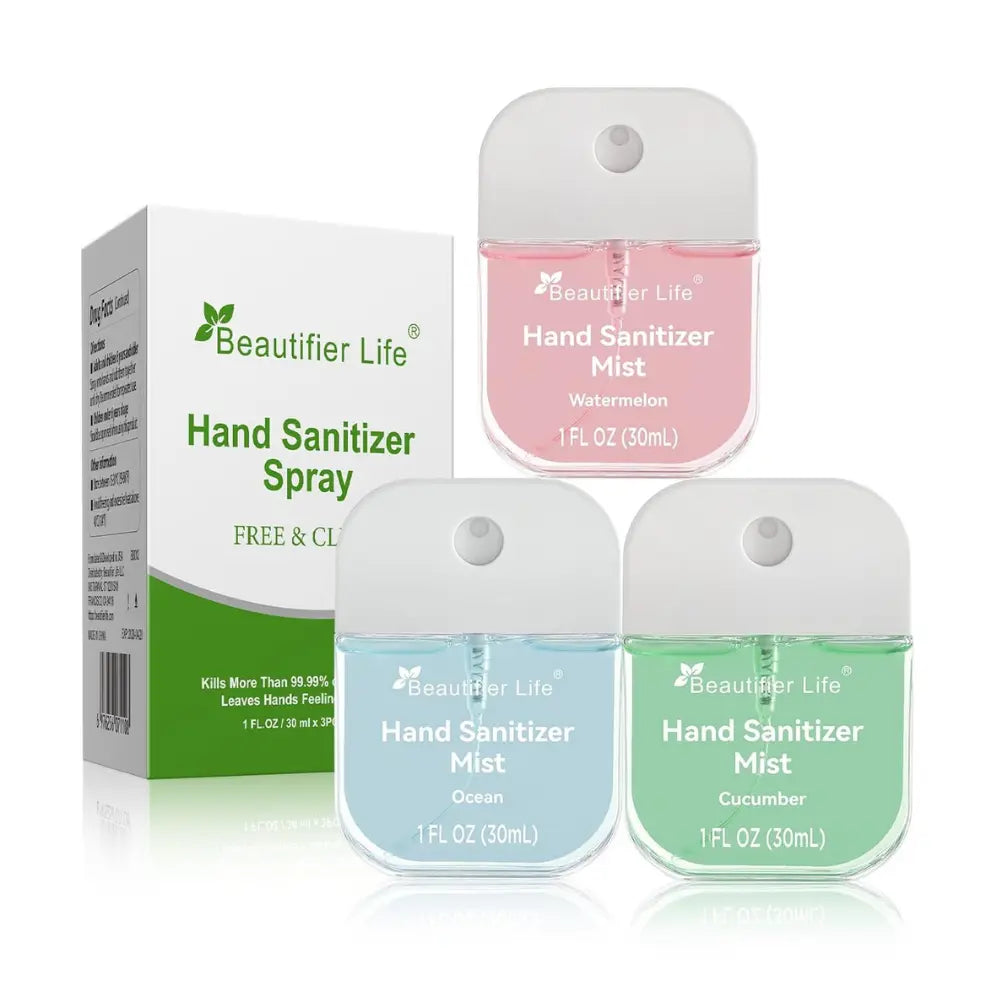 Mini Hand Sanitizer Spray – 70% Alcohol, 1 fl oz Travel Size, Assorted Scents