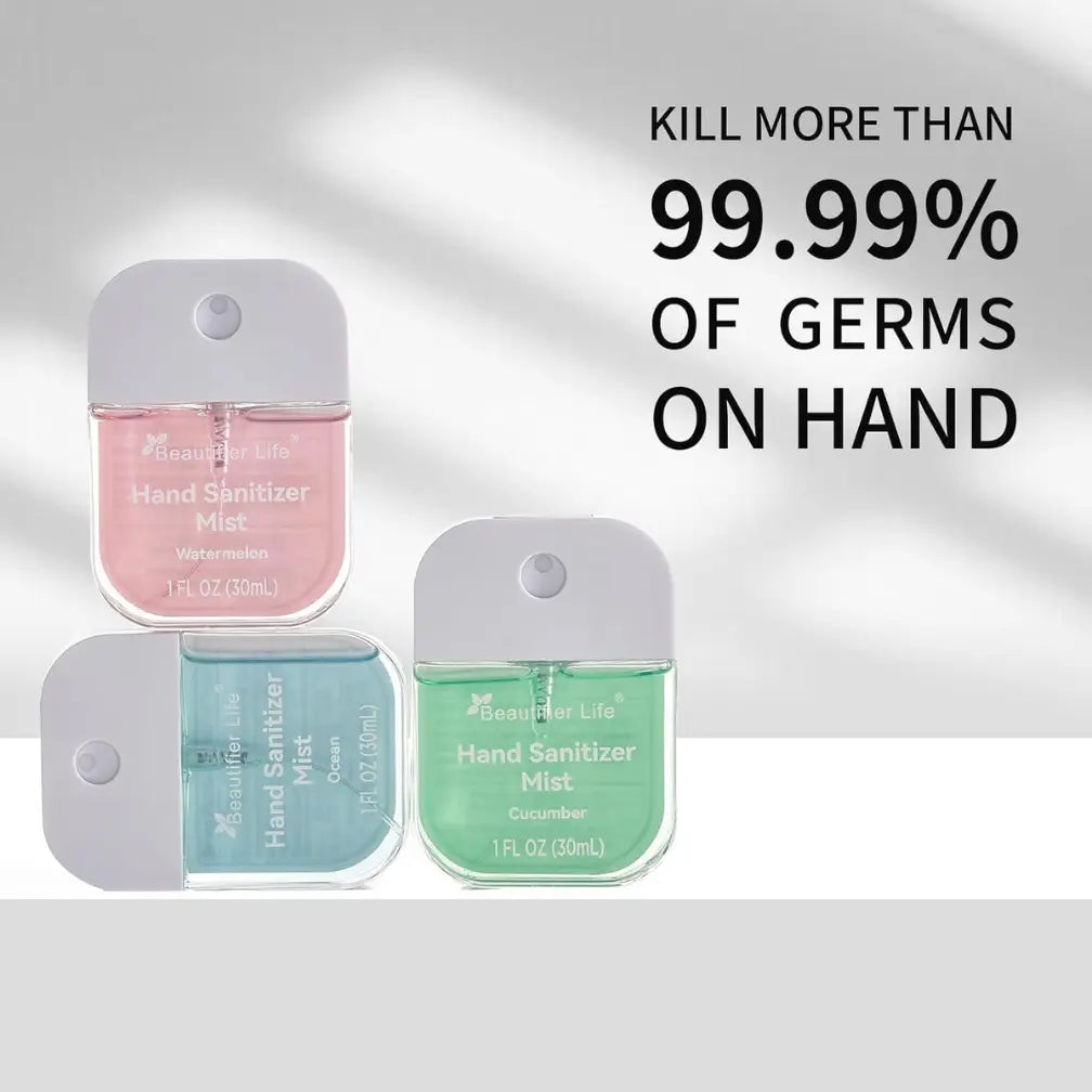 Mini Hand Sanitizer Spray – 70% Alcohol, 1 fl oz Travel Size, Assorted Scents