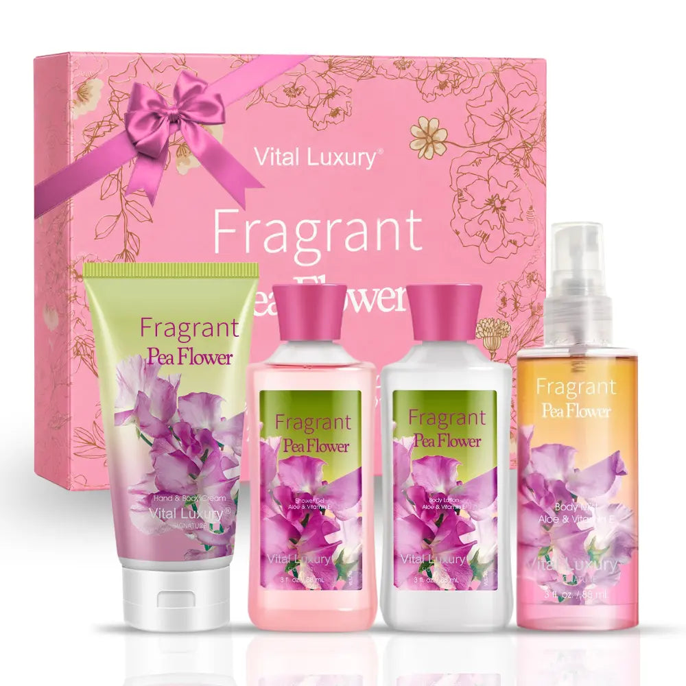 Pea Flower Bath & Body Gift Set – Travel-Size Spa Set