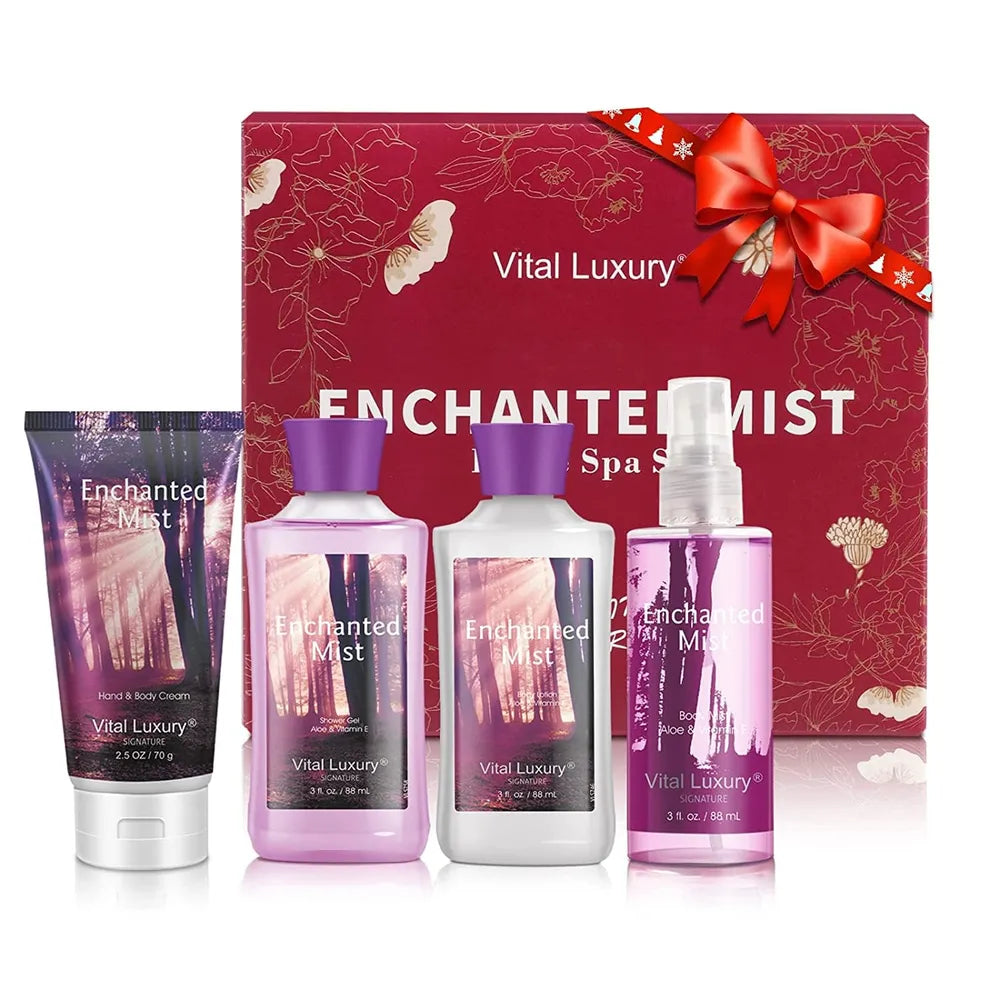 Bath and Body Gift Set, Enchanted Mist Spa Set-4PCS